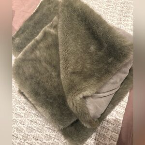 Faux fur brown euro shams 26x26” $15ea or $40 for all 3